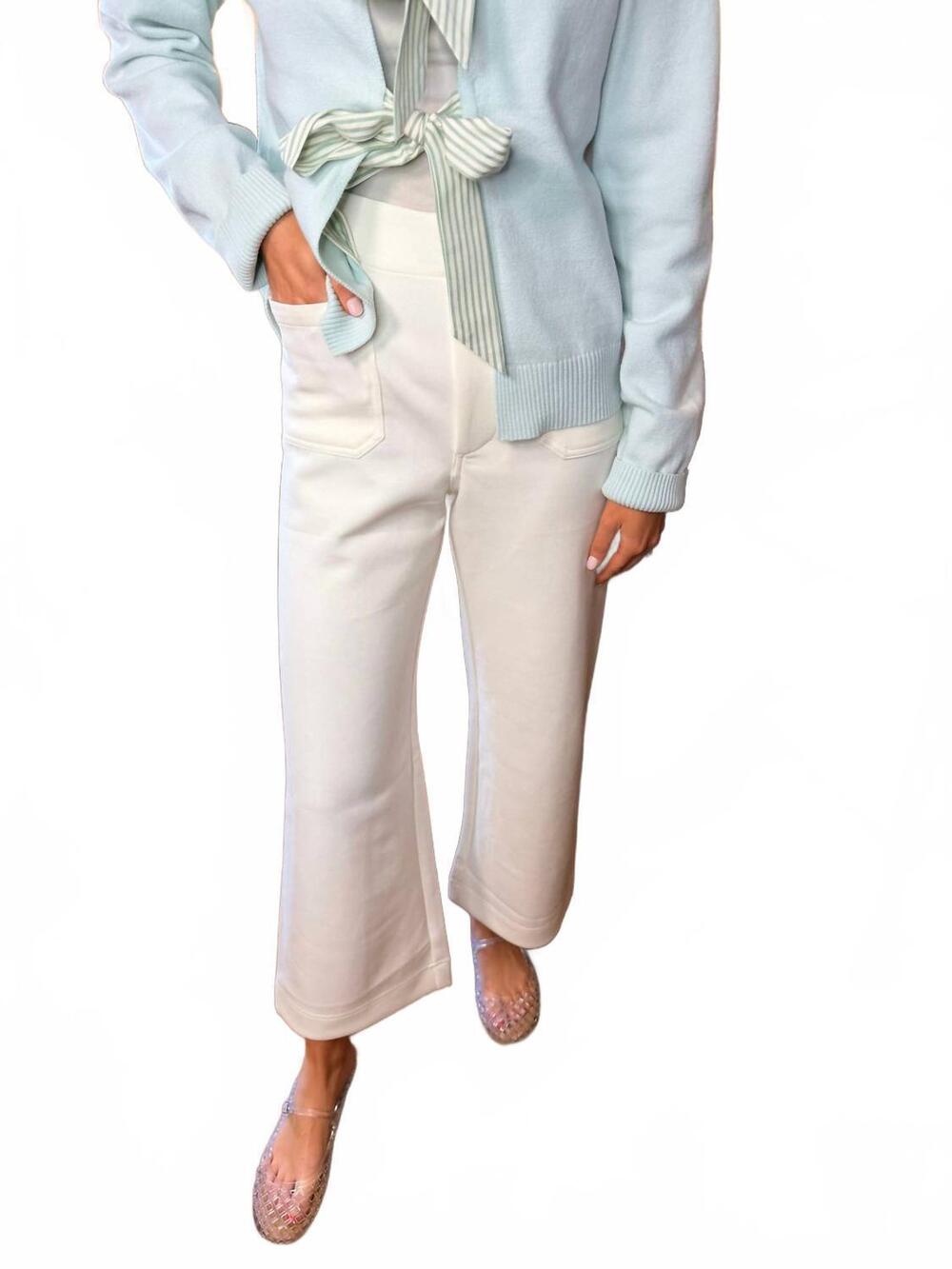 NEW ENTRO mid-rise ankle length pants in off white